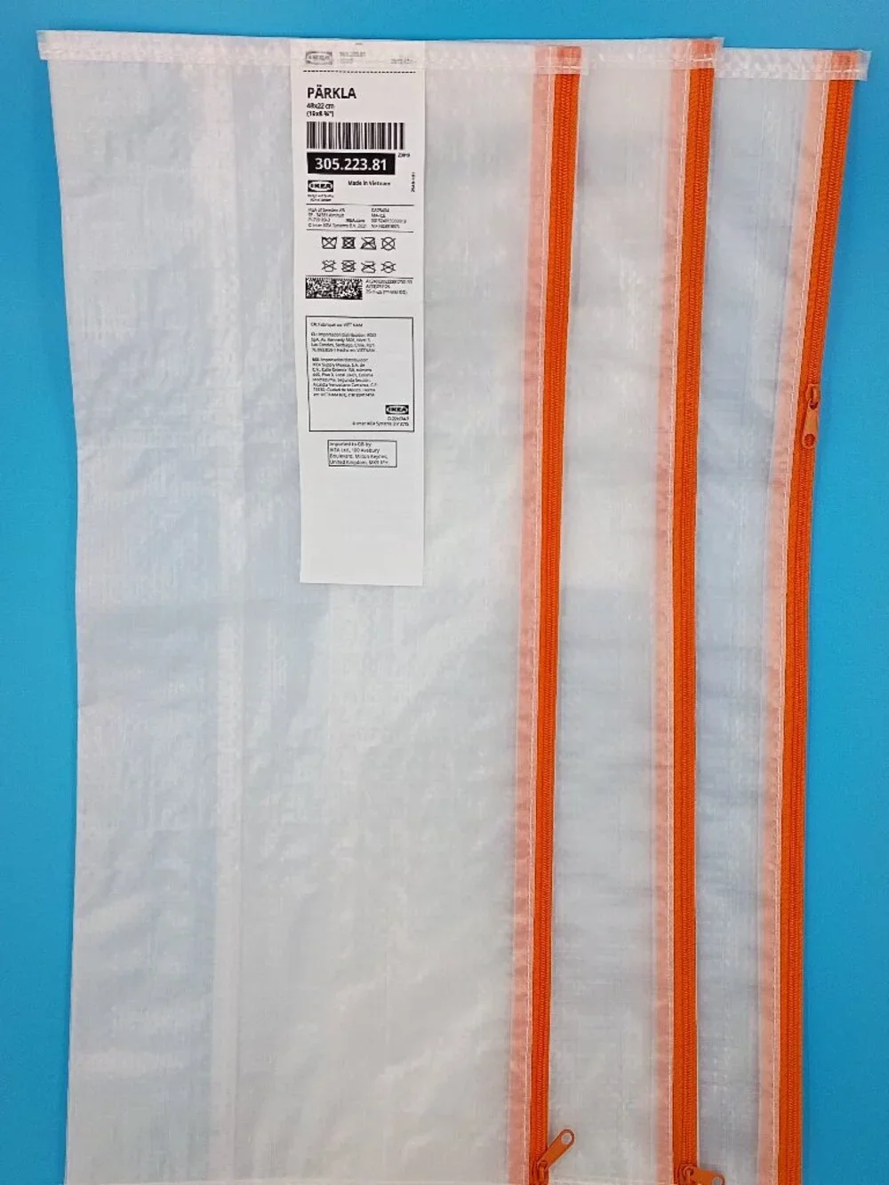 Set of 3 IKEA PÄRKLA Shoe bags, 19 x 8 ¾ x 6 
